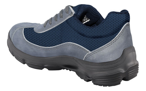 Imagen 4 de 10 de Calzado Conwork Ergon 105za Nobuck Gris Doble Frontura Azul