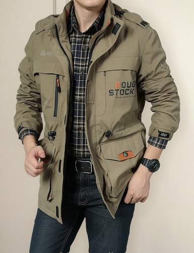 Chamarra Casual De Hombre De Talla Grande For Escalada Al A