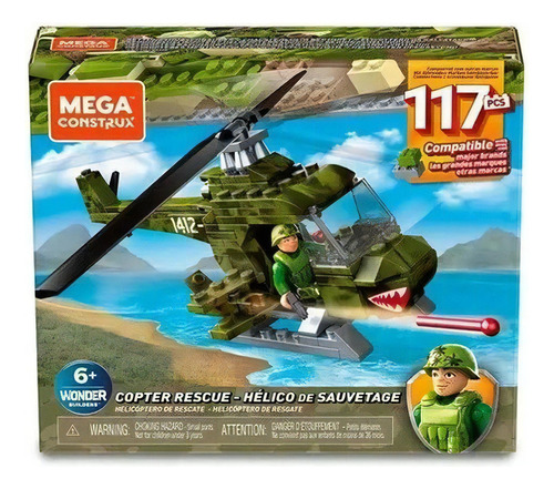 Helicóptero De Resgate Mega Construx City - Mattel Gny51