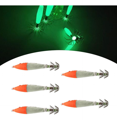 Anzuelos Luminosos Para Calamares, 5 Piezas De Anzuelos