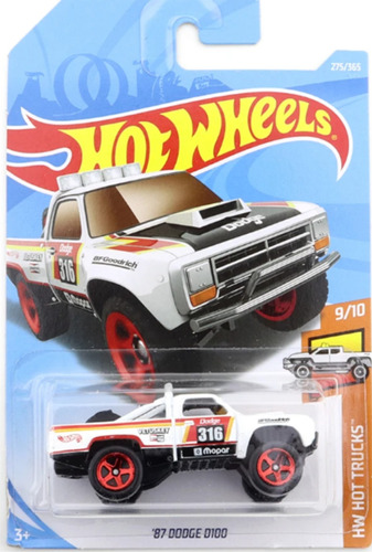 Hot Wheels Escala 1:64 #275 '87 Dodge D100 Hot Trucks (9/10)