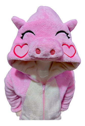 Mameluco Ropa Bebé Pijama Disfraz Puerquito Gorro Bordado Rosa 3 1/2 Años