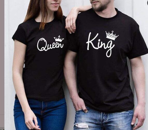 Remeras King And Queen Pareja Aniversario Personalizadas