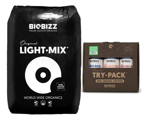 Sustrato Biobizz Lightmix 50lts Con Trypack Cultivo Outdoor