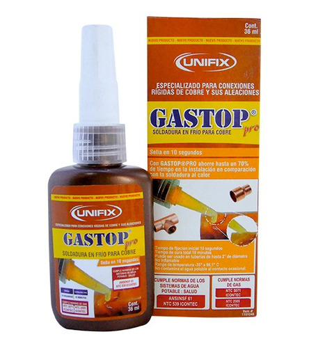 Soldadura En Frio Gastop/cobre 36ml