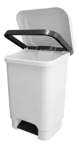 Lixeira Com Pedal Cesto 50 Litros Branca Resistente Anvisa