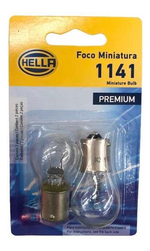 Set 2x Focos Halógeno Hella Premium Oem Bulbo 12v 1141 18w