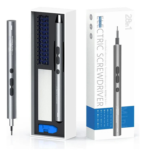 Destornillador Eléctrico 28 En 1 Recargable Inalámbrico Gris Oscuro 60