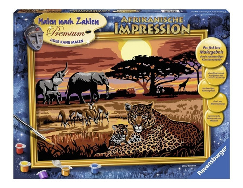 Lienzo Pinta Por Números Ravensburger Deluxe África