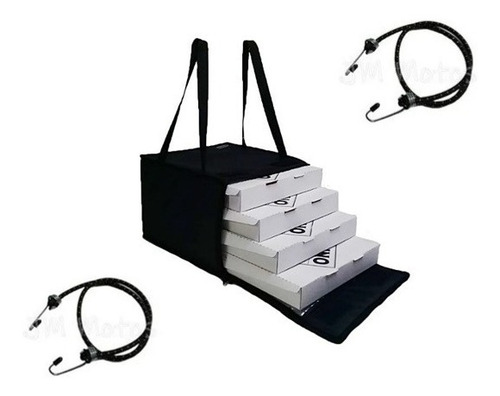 Bolso Termico Delivery Grande 4 Pizzas + 2 Zunchos Jm Motos