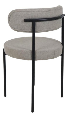 Conjunto 2 Cadeiras Estofada com Encosto Moderna de Jantar Cozinha Amy Camelia Tecido Linho Macio