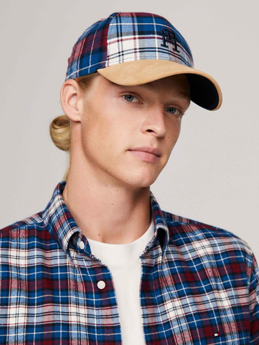 Gorra De Béisbol Azul A Cuadros De Hombre Tommy Hilfiger