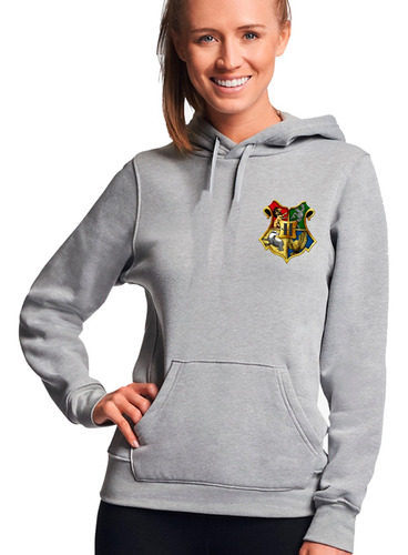 Polerón Canguro Unisex Insignia Hogwarts Colegio De Magia Y Hechicería Hp