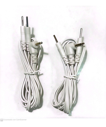 2 Cables Jack 3.5 Mm 2 Salidas Tipo Aguja Para Tens Ems