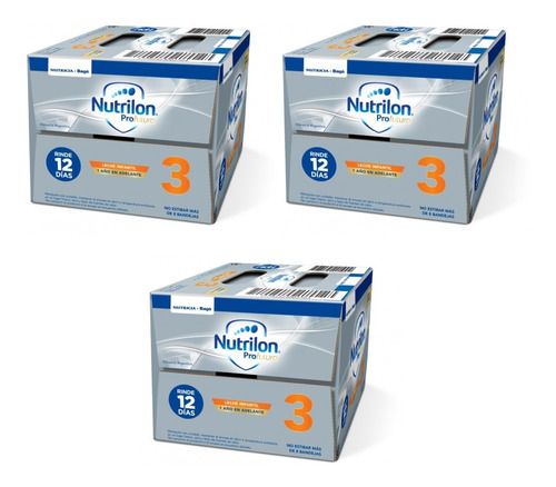 Imagen 1 de 5 de Leche Nutrilon 3 Liquda X Litro Nutricia Bago (3 Paks)
