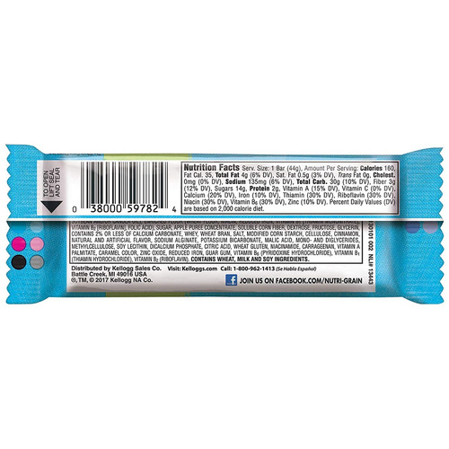 Cereal Nutri-grain De Kellogg Barras De Manzana Y Canela 24,