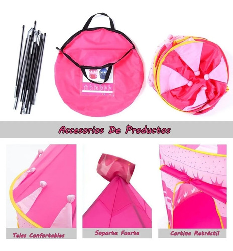 Tienda Del Castillo,carpa Plegable Plegable Para Juegos,rosa
