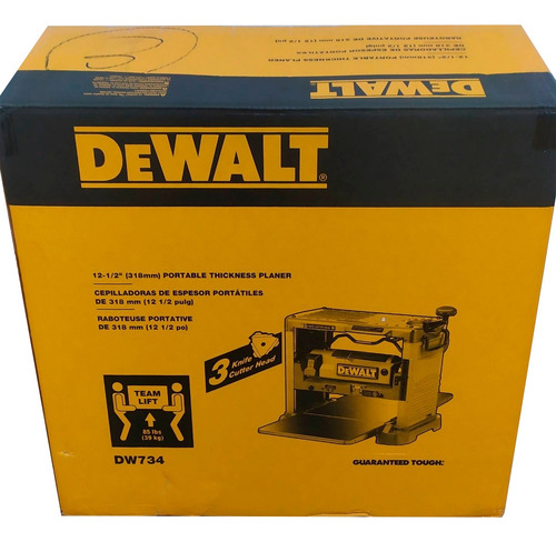 Cepillo De Banco Para Madera 12.1/2 02.1/2 Hp Dewalt Dw734