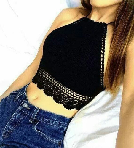 Halter Top, Blusa Tejida A Crochet