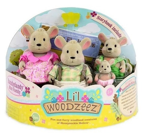 Lil Woodzeez Familia De Ratones Animales Colección 6003