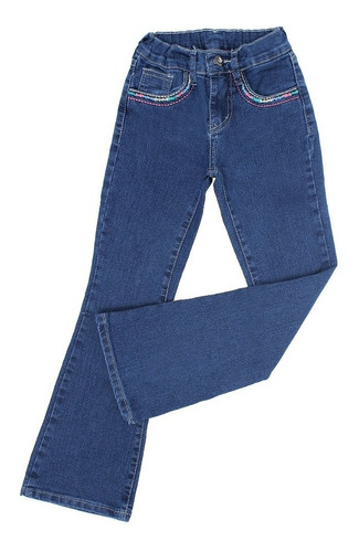 Calça Jeans Infantil Feminina Boot Cut Azul Tassa 31922