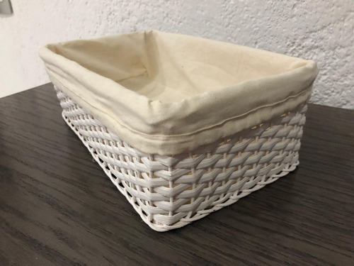 Cesto Rectangular De Mimbre Mini Organizador Hecho A Mano