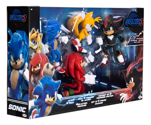 Sonic The Hedgehog Movie 3, Set 4 Figuras De Accion (12.7cm)