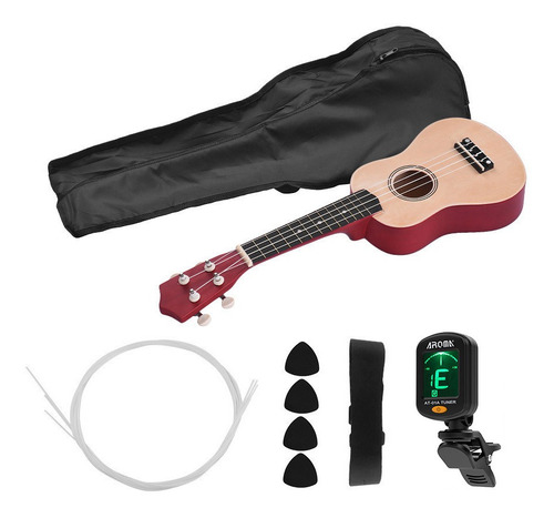 Ukelele Soprano Acústico De 21 Pulgadas, Kit De Ukelele Par