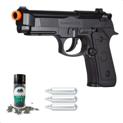 Pistola Beretta M9 Airgun + Esfera De Aço 4,5mm + 3 Co2