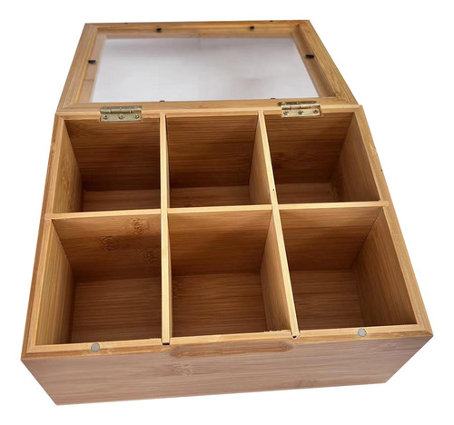 Caja De Té De Madera, Joyero, Cofre De 6 Rejillas