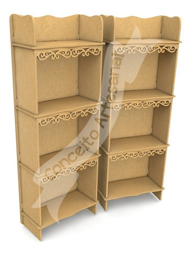 Kit 2 Armarios Provençal Lembrancinha Prince 90cm Alt. Mdf