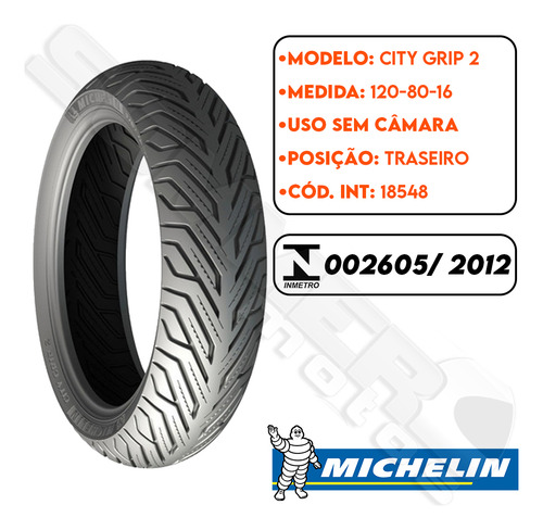 Pneu Traseiro Spinder Max Rs500 120-80-16 Michelin