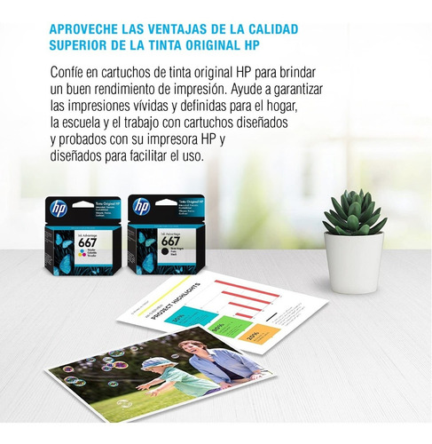 Imagen 5 de 7 de Cartuchos Hp 667 Negro + Hp 667 Color Original Combo Hp 2775