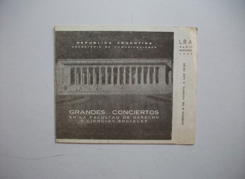 Lote De 2 Programas Grandes Conciertos Radio Nacional 1960