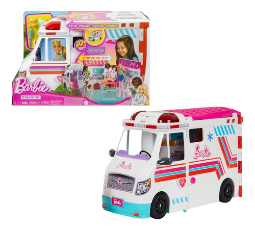 Barbie Ambulância E Clínica Médica 2 Em 1 Com Luz E Som