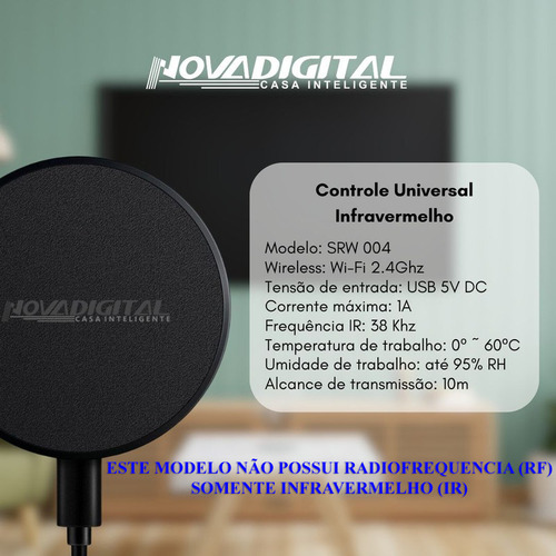 Smart Controle Remoto Universal Ir Wifi Alexa E Google Home