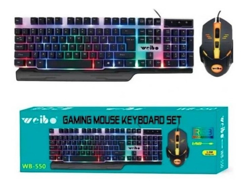 Teclado Y Mouse Kit Gamer Retro Iluminado Juegos Gamer