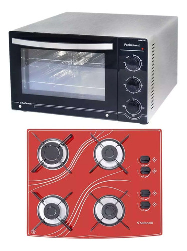 Kit Forno Bancada Inox 45l E Cooktop 4 Safanell Promoção