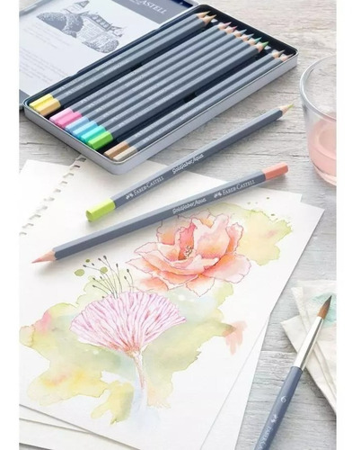 Lápiz 12 Colores Pastel Acuarelable Goldfaber Faber Castell
