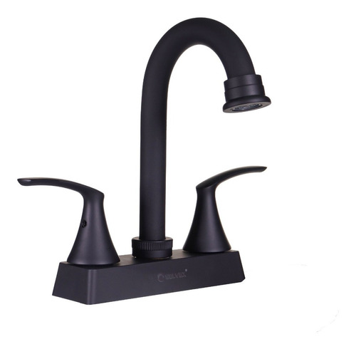 Llave Mezcladora Negro Mate Solvex Lavabo Baño Grifo