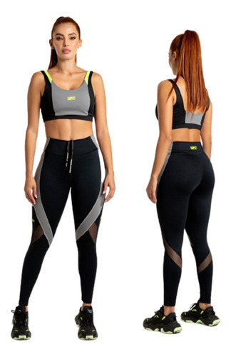 Conjunto Deportivo De Leggins Y Top Tela Fria Anticelulitis 