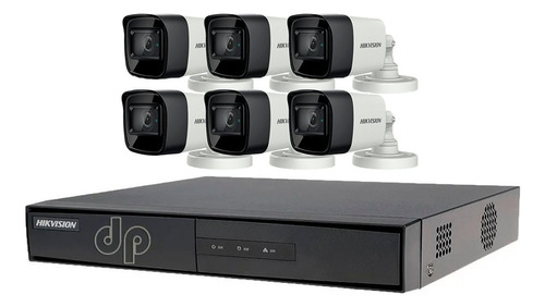 Kit Hikvision Dvr 8ch + 6 Cámaras Turbo Hd Exterior - Psenda