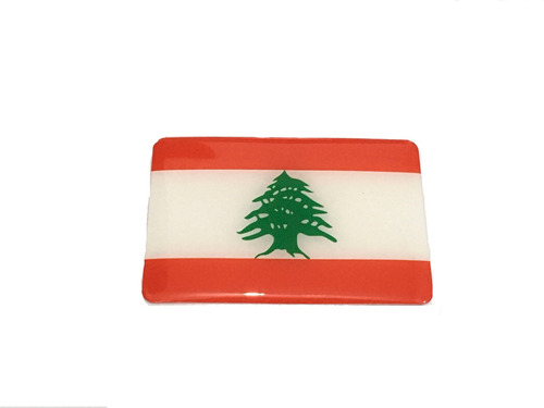 Adesivo Resinado Da Bandeira Do Líbano 9x6 Cm