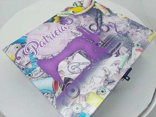 Imagen 8 de 10 de Costurero De Madera Vintage Violeta Con Divisiones