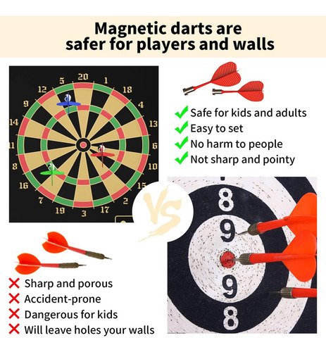 Juego Dardo Tablero Colgante Y Plegable Accesorios Magnético