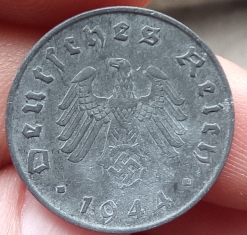 Moneda Alemania Segunda Guerra Mundial 10 Pfening 1944 A 