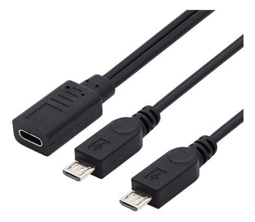 Nfhk Tipo-c Usb-c Hembra Dc 5v Doble Micro Usb 5pin Macho