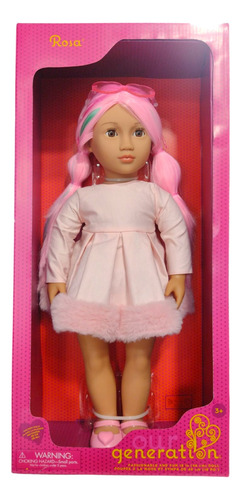 Muñeca Rosa Con Cabello Multicolor Our Generation