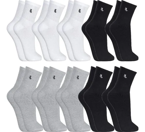Kit 10 Pares Meias Masc 03245-910 Sport Cano Médio Lupo