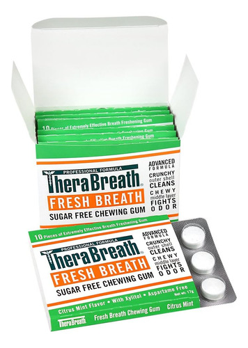 Therabreath Fresh Breath Chwing Chicle Con Zinc, Cítricos Co